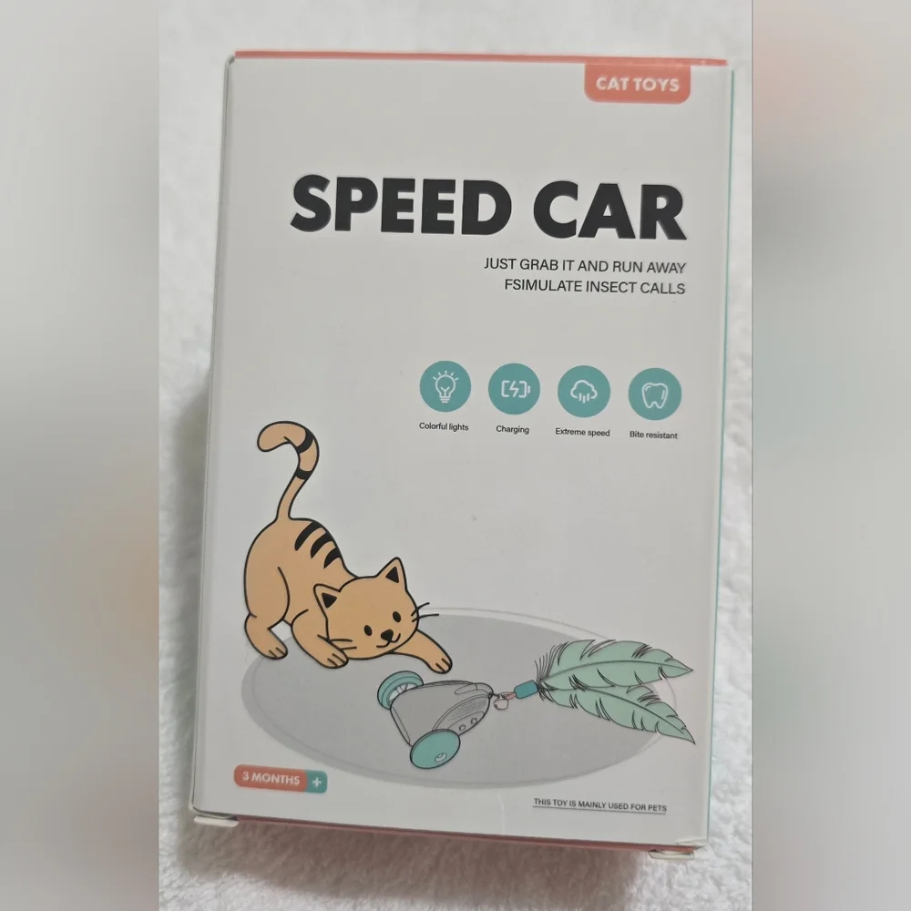 Rechargable Interactive Cat Toy with Feathers -
